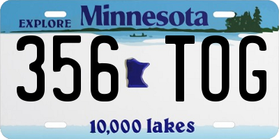 MN license plate 356TOG