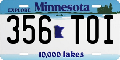 MN license plate 356TOI