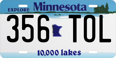 MN license plate 356TOL