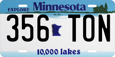 MN license plate 356TON