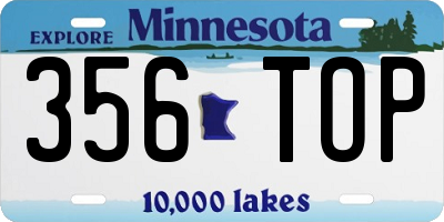 MN license plate 356TOP