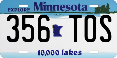 MN license plate 356TOS