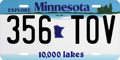 MN license plate 356TOV