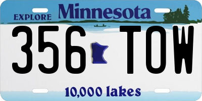 MN license plate 356TOW