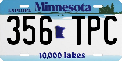 MN license plate 356TPC
