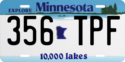 MN license plate 356TPF