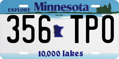 MN license plate 356TPO