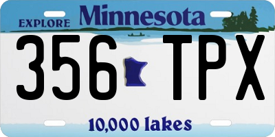 MN license plate 356TPX