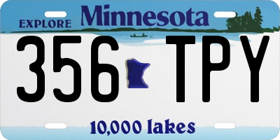 MN license plate 356TPY