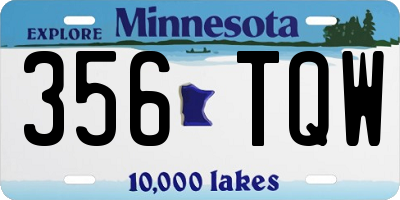 MN license plate 356TQW