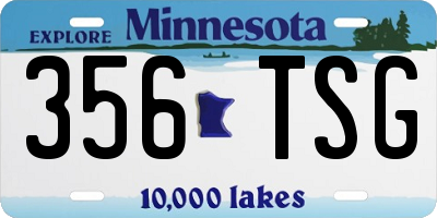 MN license plate 356TSG