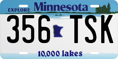 MN license plate 356TSK