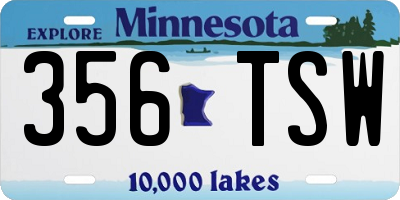 MN license plate 356TSW