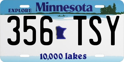 MN license plate 356TSY