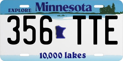 MN license plate 356TTE