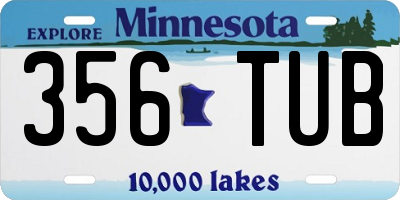 MN license plate 356TUB