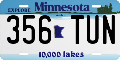 MN license plate 356TUN