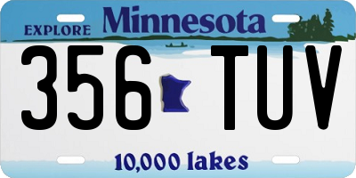 MN license plate 356TUV