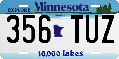MN license plate 356TUZ
