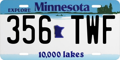 MN license plate 356TWF
