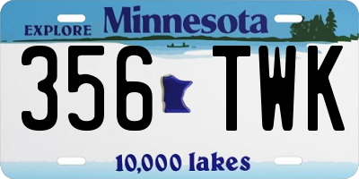 MN license plate 356TWK