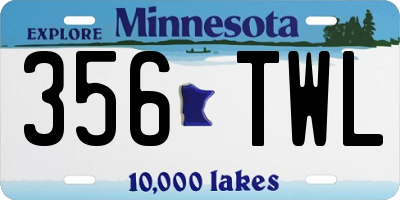 MN license plate 356TWL