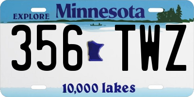 MN license plate 356TWZ