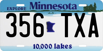 MN license plate 356TXA