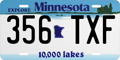 MN license plate 356TXF