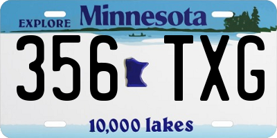 MN license plate 356TXG