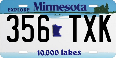 MN license plate 356TXK