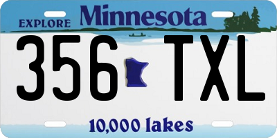 MN license plate 356TXL