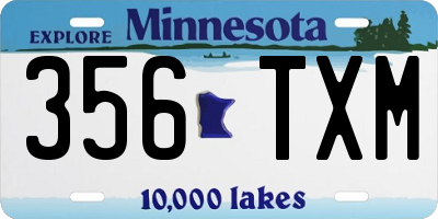 MN license plate 356TXM