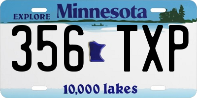 MN license plate 356TXP