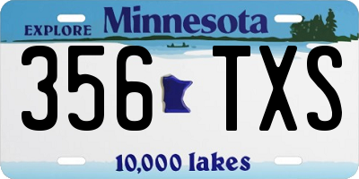 MN license plate 356TXS
