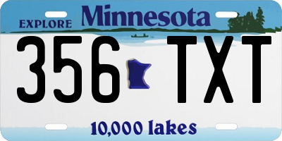 MN license plate 356TXT