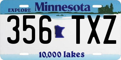 MN license plate 356TXZ