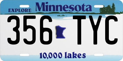 MN license plate 356TYC