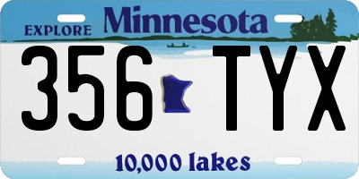 MN license plate 356TYX