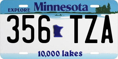 MN license plate 356TZA