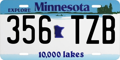 MN license plate 356TZB