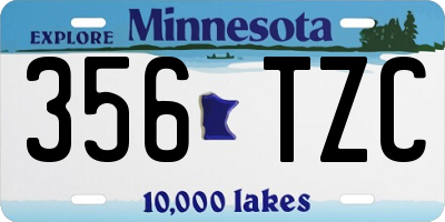 MN license plate 356TZC
