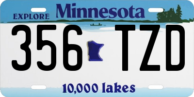 MN license plate 356TZD