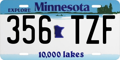 MN license plate 356TZF