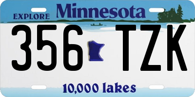 MN license plate 356TZK