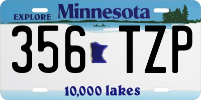MN license plate 356TZP