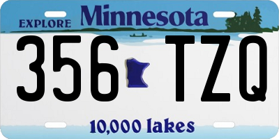 MN license plate 356TZQ