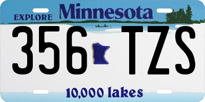 MN license plate 356TZS