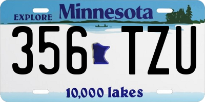MN license plate 356TZU
