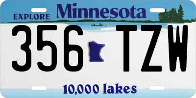 MN license plate 356TZW
